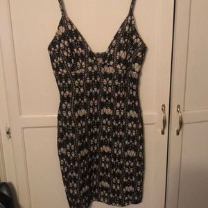 Nude and black dress